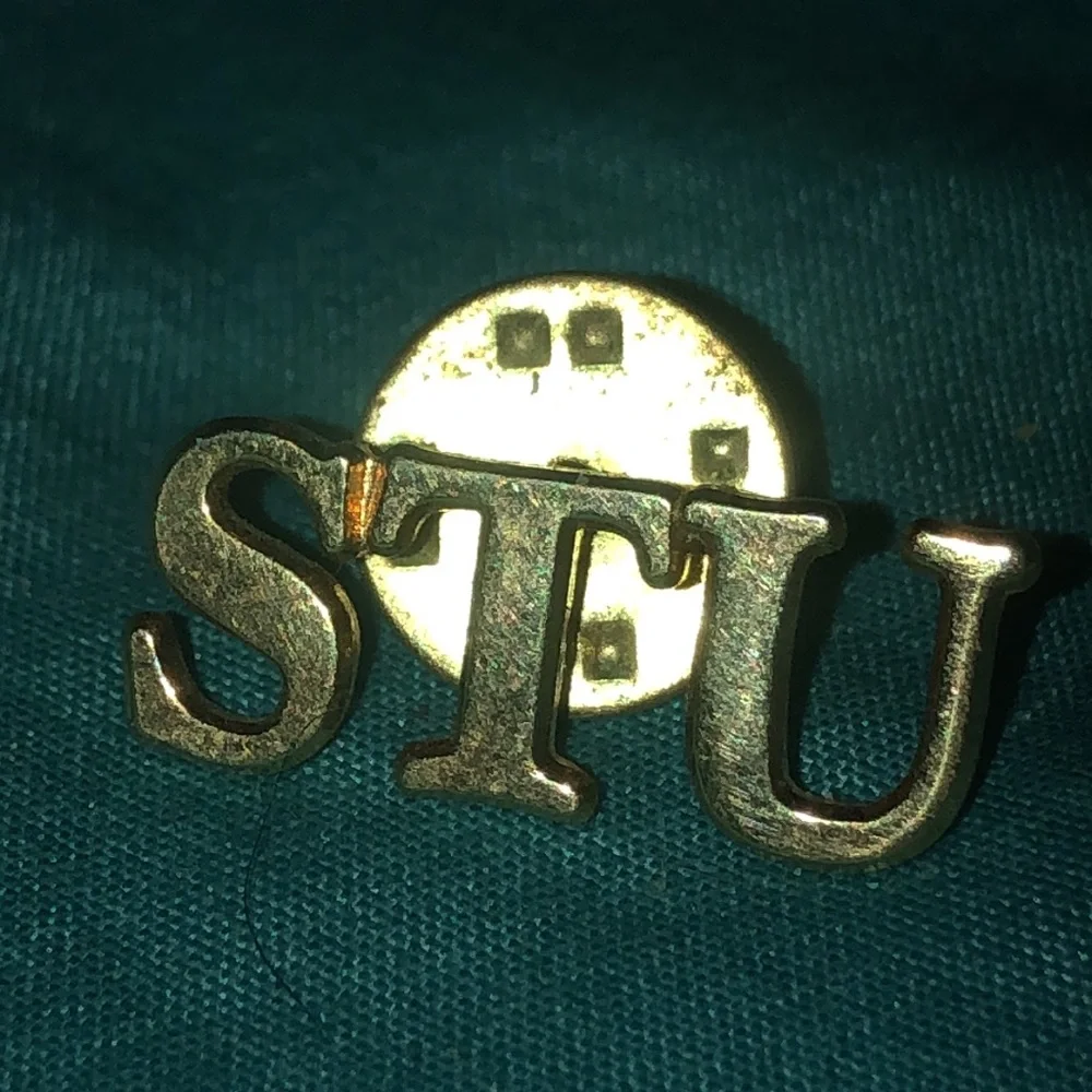 Vintage Gold Tone STU Letter Pin